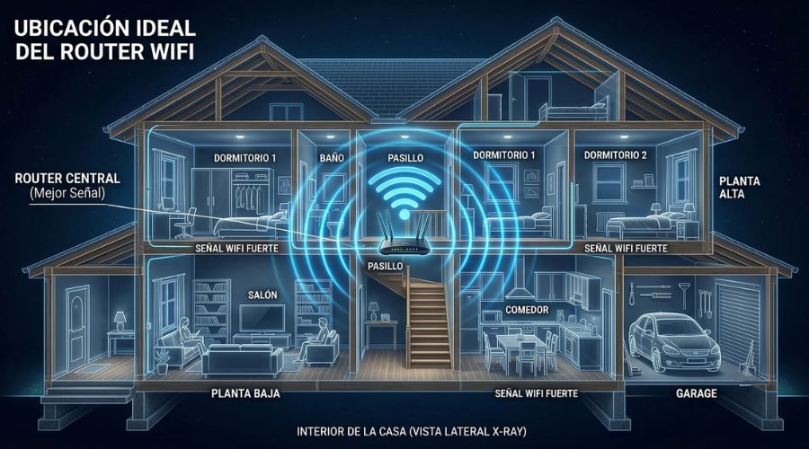 Ubicación y configuración del router WiFi