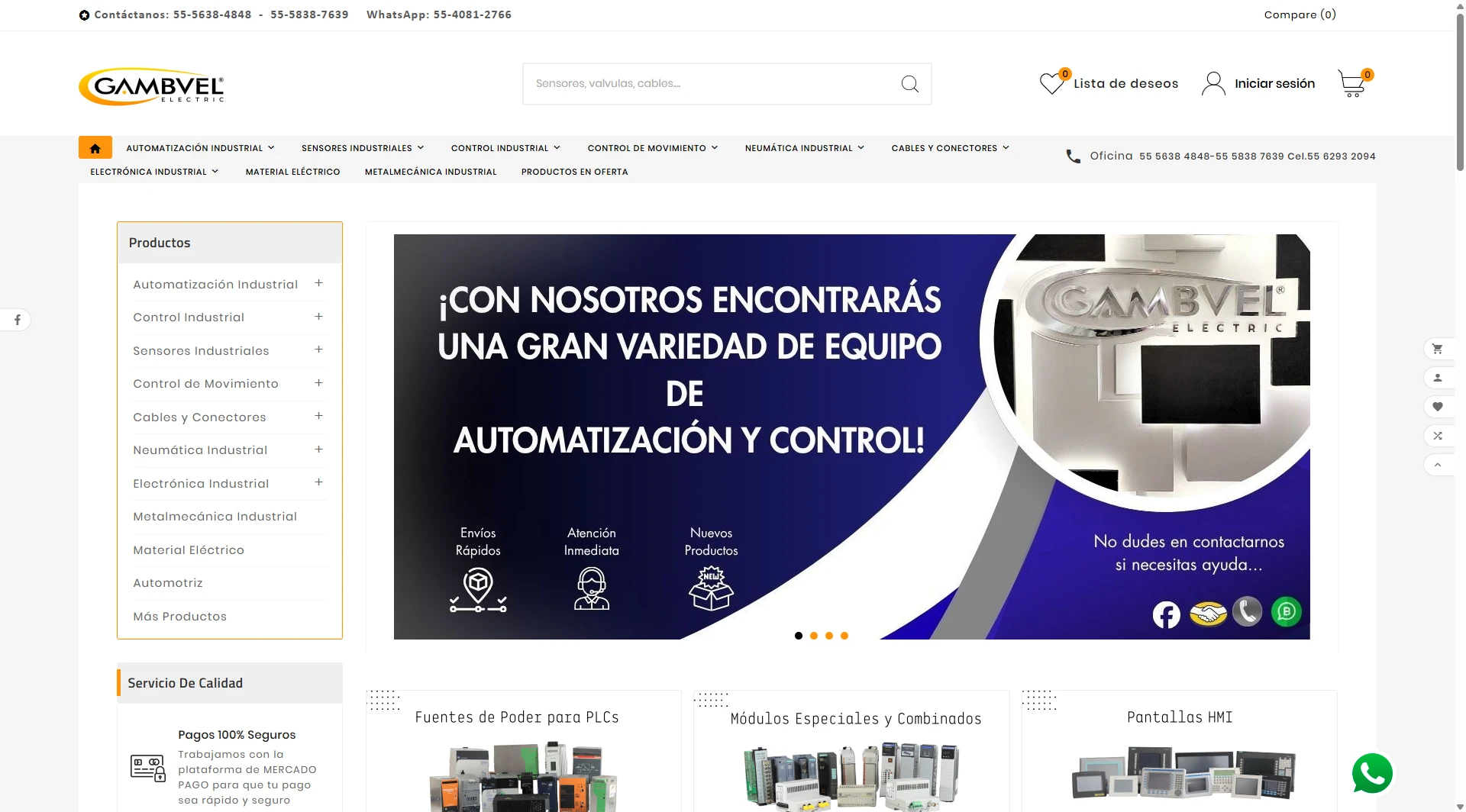 Screenshot del sitio web de Gambvel